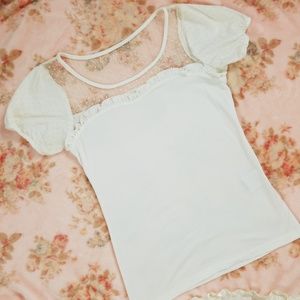 Tralala White Mesh Sweetheart Top